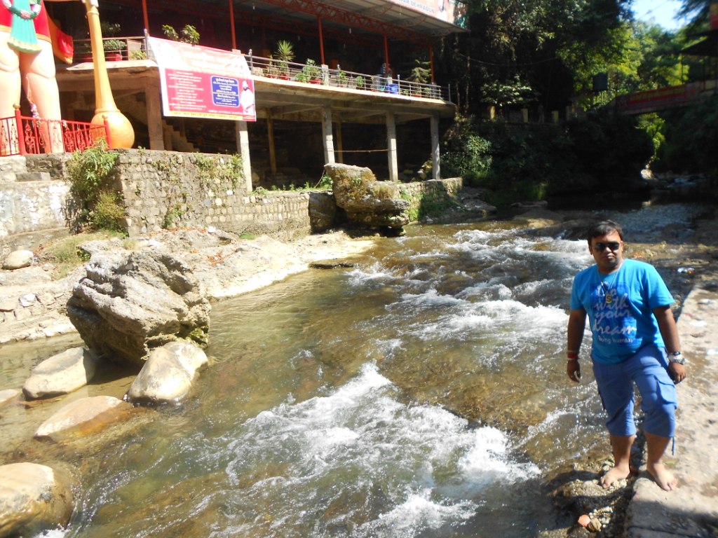 The stream flowing near the temple